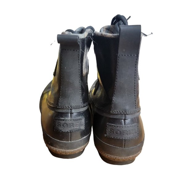 Sorel Joplin Size 8 Black Rubber Waterproof Rain Boots Leather NL1947-010 - Picture 4 of 7